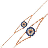 Silver Rose Evil Eye Women's Bracelet